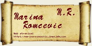 Marina Romčević vizit kartica